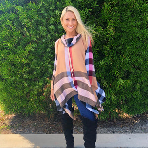 London Plaid Poncho