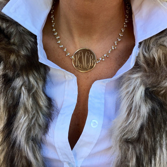 Monogram Zoe Pearl Necklace